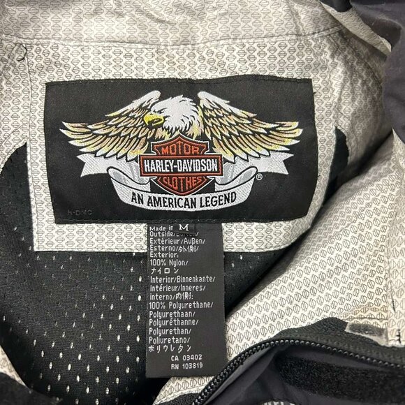 Harley-Davidson Mens Medium Hooded Jacket Lightweight Gray/Black/Orange - Picture 3 of 16